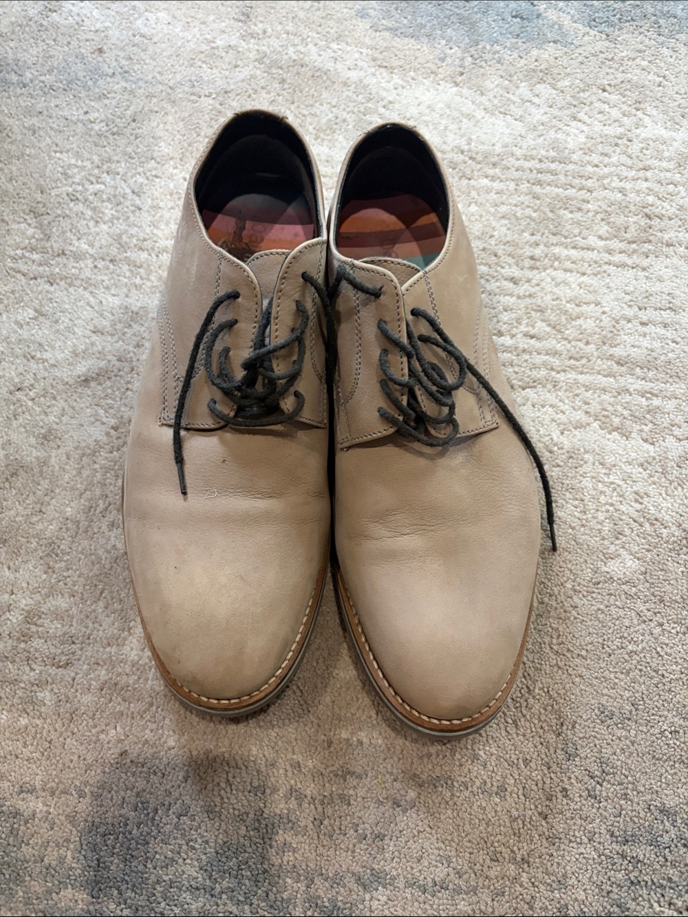 Men's Casual Leather Derby Shoes - Taupe